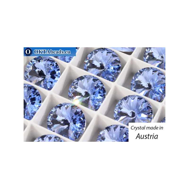 Austrian 1122 Rivoli Light Sapphire 14mm