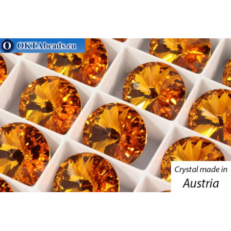 Austrian 1122 Rivoli Topaz 14mm