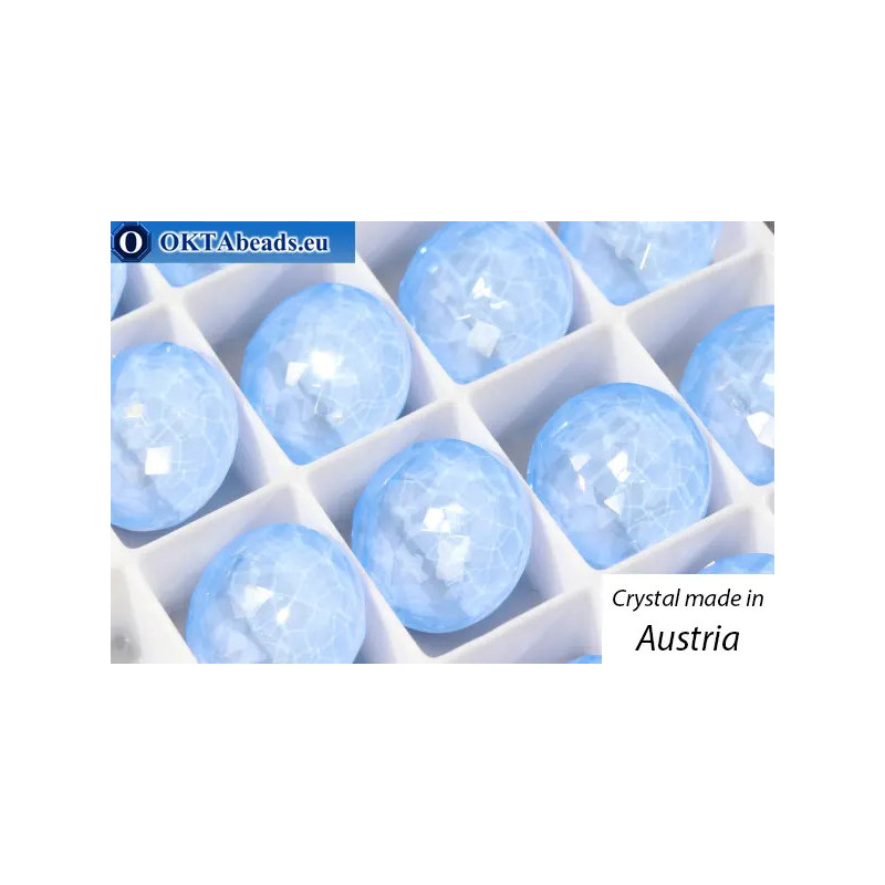 Austrian 1383 Thin Round Crystal Sky Ignite 14mm