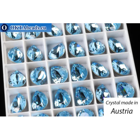 Austrian 4320 Pear Aquamarine 14х10mm