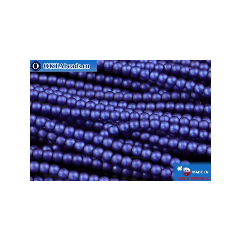 WH Czech glass pearls blue matte (70033M) 2mm