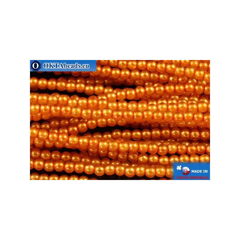 WH Czech glass pearls orange (70080) 2mm