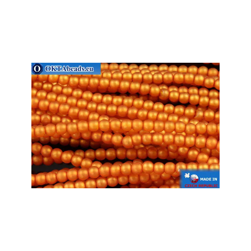 WH Czech glass pearls orange matte (70080M) 2mm