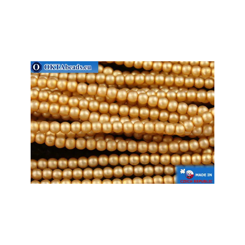 WH Czech glass pearls gold matte (70686M) 2mm