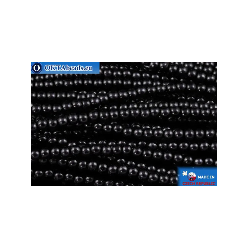 WH Czech glass pearls black (70449) 2mm