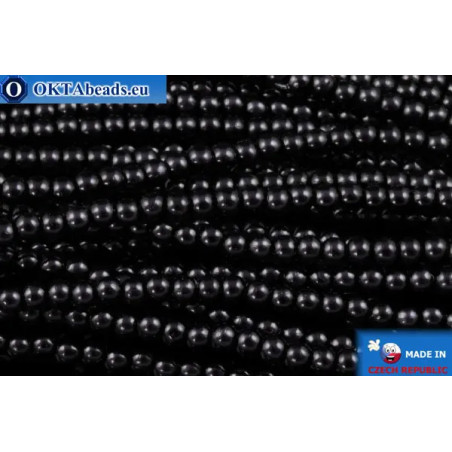 WH Czech glass pearls black (70449) 2mm