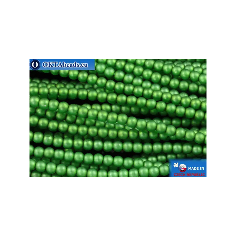 WH Czech glass pearls green matte (70459M) 4mm
