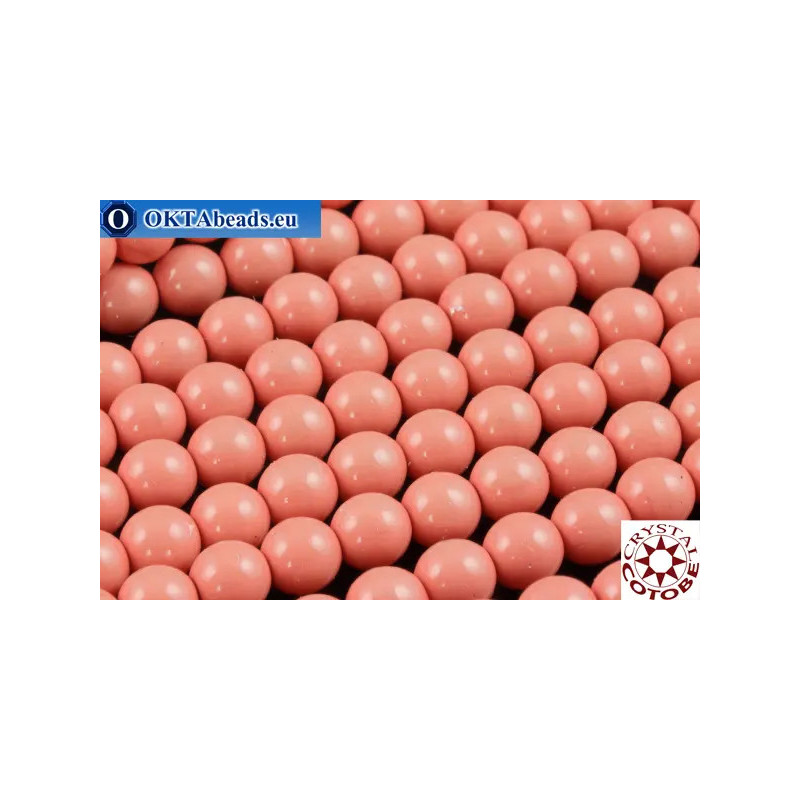 WH COTOBE Crystal Pearl Ceramic Salmon Rose 2mm