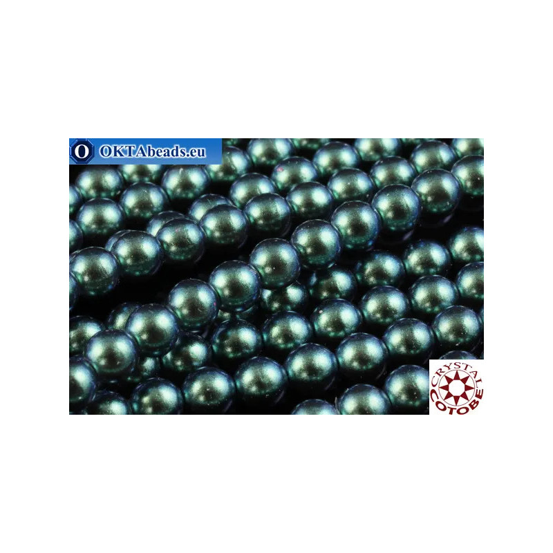 WH COTOBE Crystal Pearl Pearlescent Peacock Green 2mm