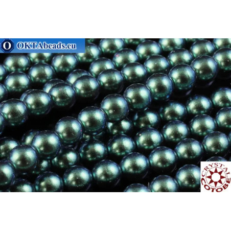 WH COTOBE Crystal Pearl Pearlescent Peacock Green 2mm