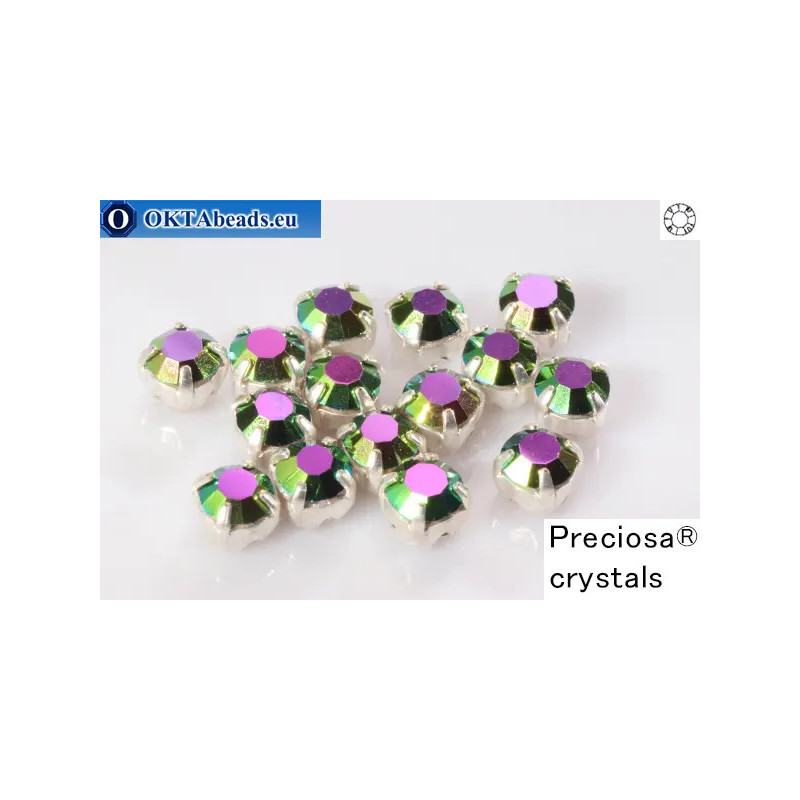 WH Chaton Preciosa Maxima Crystal Peacock Green - silver ss16