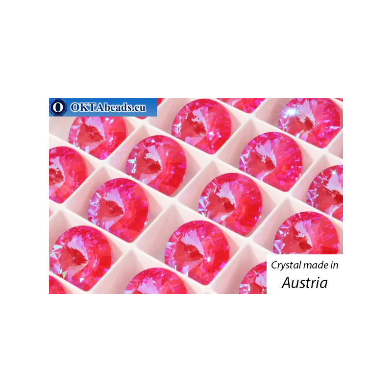 WH Austrian 1122 Rivoli Crystal Royal Red DeLite 14mm