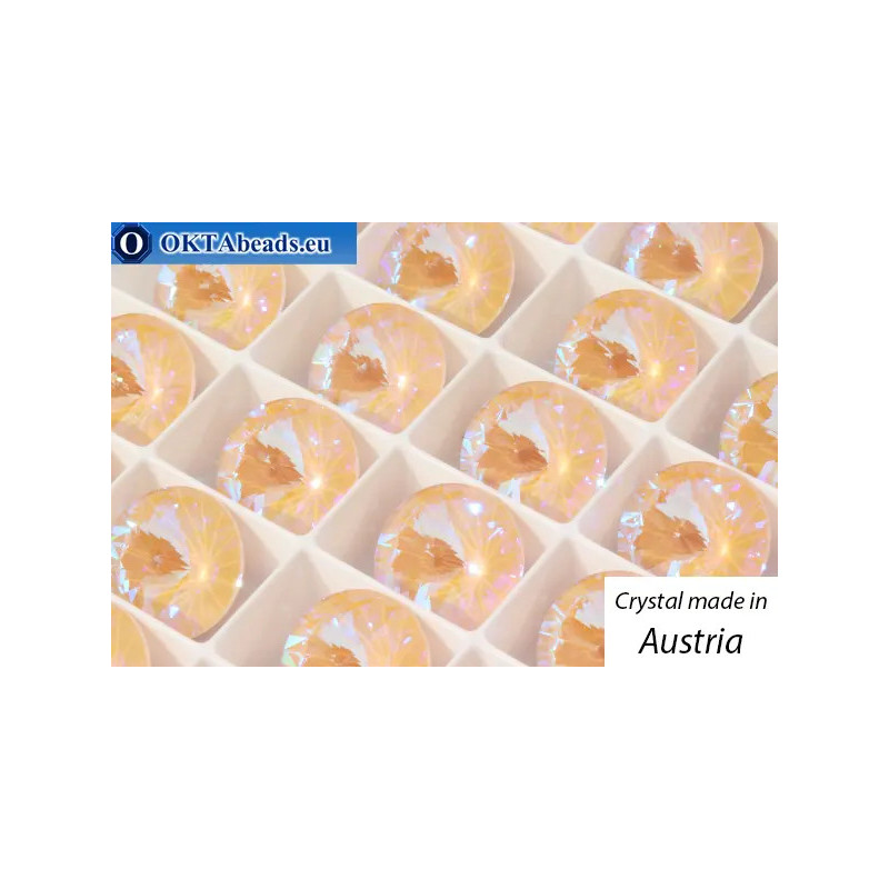 Austrian 1122 Rivoli Crystal Ivory Cream DeLite 14mm