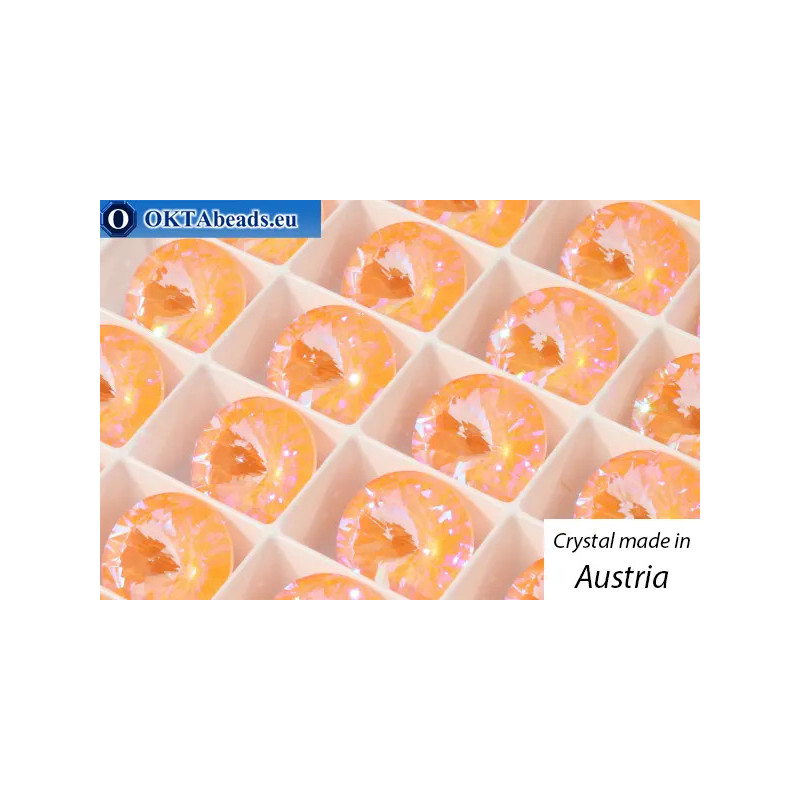 Austrian 1122 Rivoli Crystal Peach DeLite 14mm