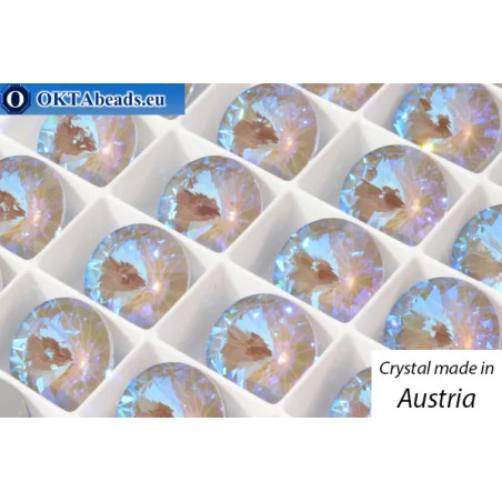Austrian 1122 Rivoli Crystal Serene Gray DeLite 14mm