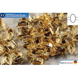 Sew on setting Navette Light gold 10*5mm