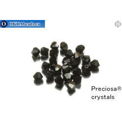 Preciosa Crystal Bicone - Jet Hematite Half 4mm
