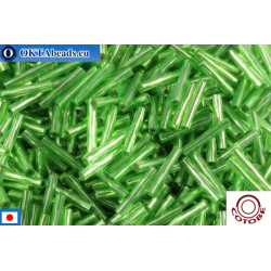 COTOBE Beads Twisted bugle Fern Green Silver Line (10551) 12mm