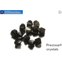 Preciosa Crystal Bicone - Jet Hematite Half 6mm