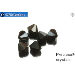 Preciosa Crystal Bicone - Jet Hematite Half 8mm
