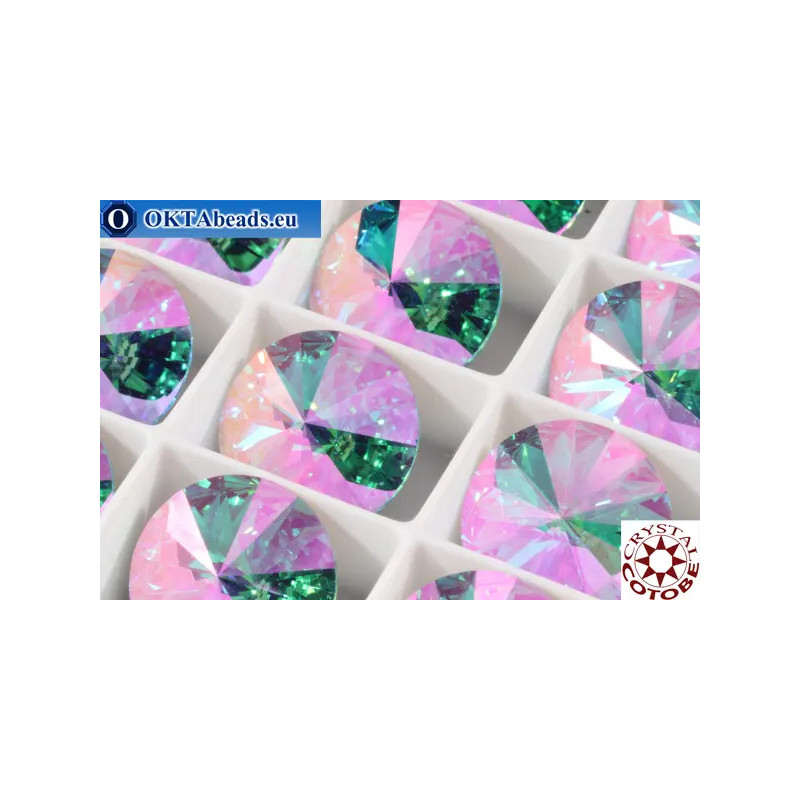 WH COTOBE Crystal 1122 Rivoli Aquamarine Pink AB 14mm