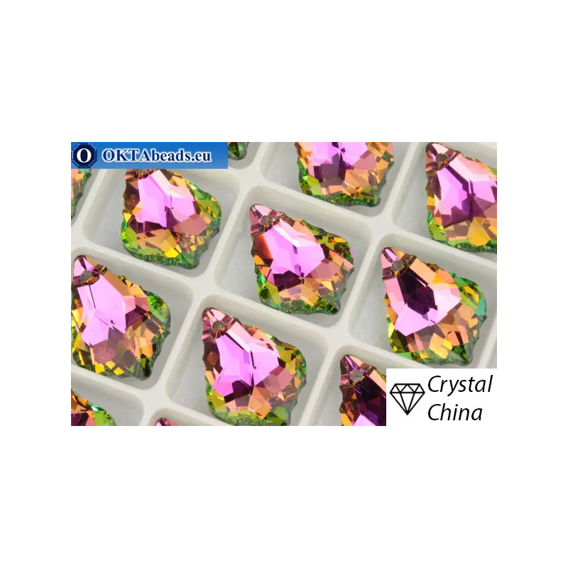 Chinarovsky Baroque Crystal Vitrail Rose 22*15mm