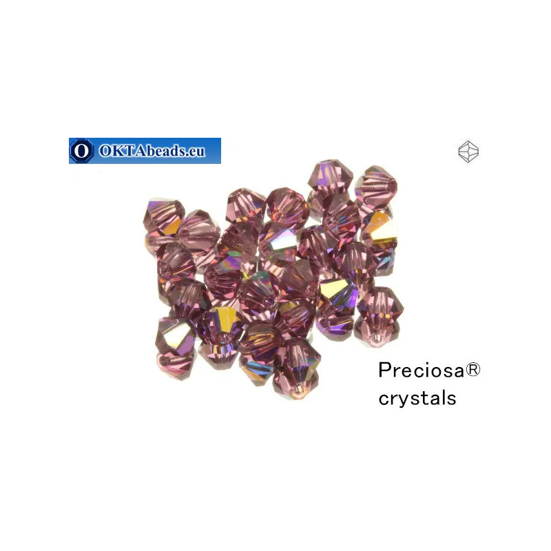 Preciosa Crystal Bicone - Amethyst AB 3mm