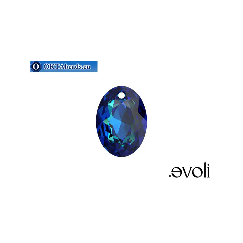 WH Austrian Elliptic Cut 6438 Crystal Bermuda Blue 16mm