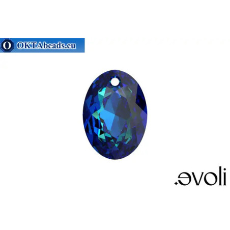 WH Austrian Elliptic Cut 6438 Crystal Bermuda Blue 16mm