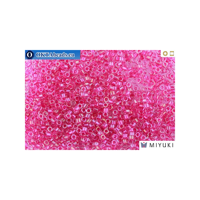 MIYUKI Beads Delica Lined Light Fuchsia AB 11/0 (DB74)