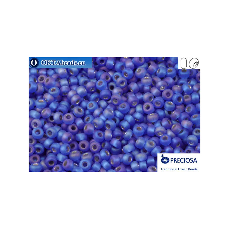 Preciosa czech seed beads 1 quality sapphire silver lined rainbow matt (37059m) 10/0