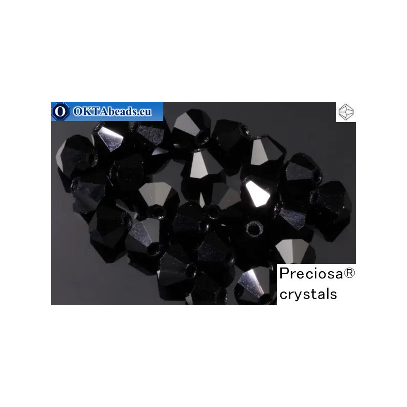 Preciosa Crystal Bicone - Jet 3mm