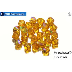Preciosa Crystal Bicone - Topaz AB 3mm