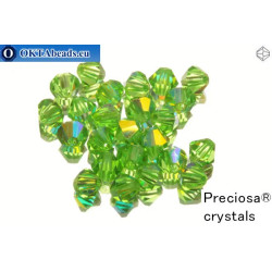 Preciosa Crystal Bicone - Peridot AB 4mm