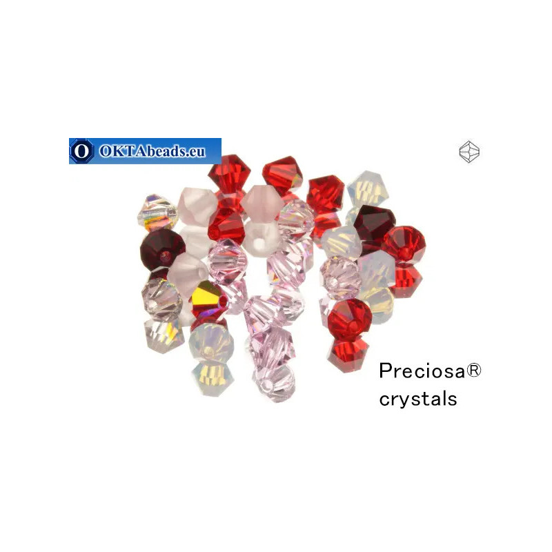 Preciosa Crystal Bicone - Strawberry Fields 4mm